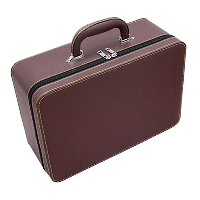 XSC-024 PU Leather Bracelet Storage Box 40 Slots Bangle Storage Case - Outer Coffee Inner Beige - 4