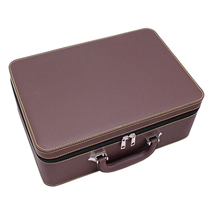 XSC-024 PU Leather Bracelet Storage Box 40 Slots Bangle Storage Case - Outer Coffee Inner Beige - 5