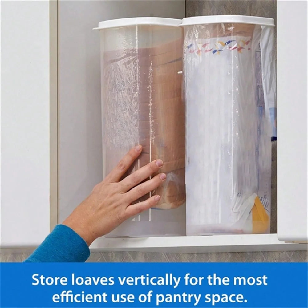 Bread Box with Lid Plastic Clear Toast Keeper Fridge Bread Storage Bin (BPA Free, No FDA) - Red - 4