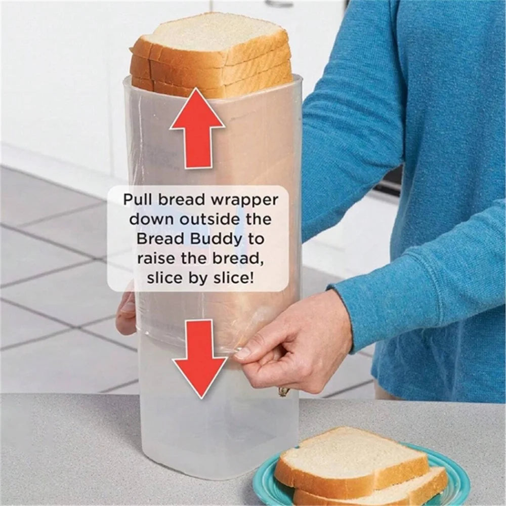 Bread Box with Lid Plastic Clear Toast Keeper Fridge Bread Storage Bin (BPA Free, No FDA) - Red - 5