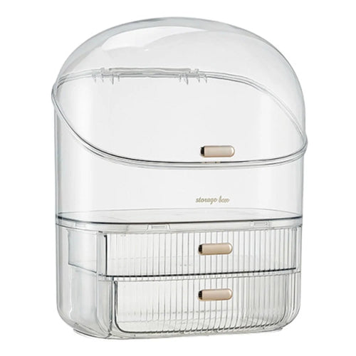 3026 Cosmetics PET Storage Box Dressing Table Dustproof Makeup Products Organizer - Transparent - 1