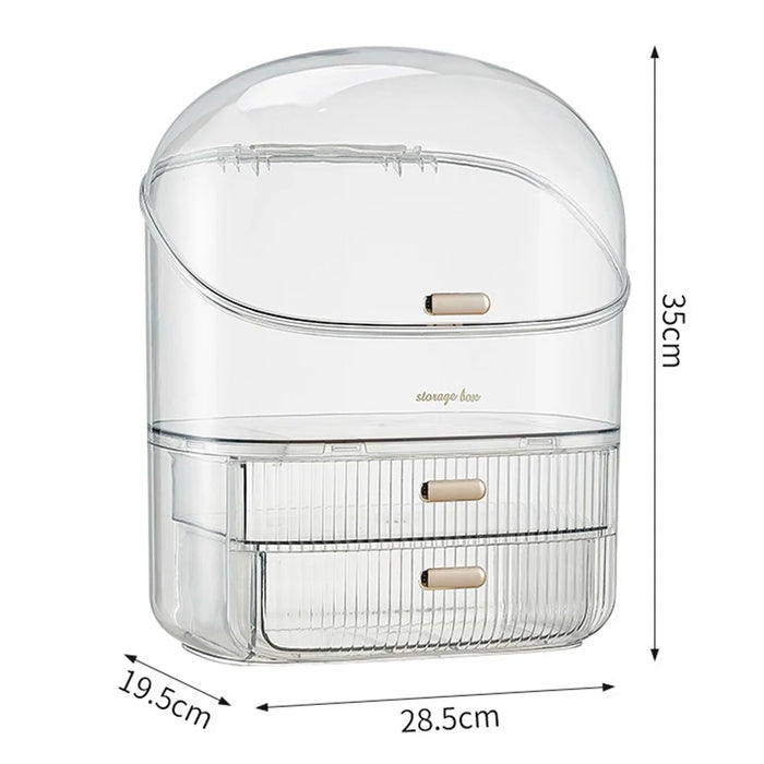 3026 Cosmetics PET Storage Box Dressing Table Dustproof Makeup Products Organizer - Transparent - 6