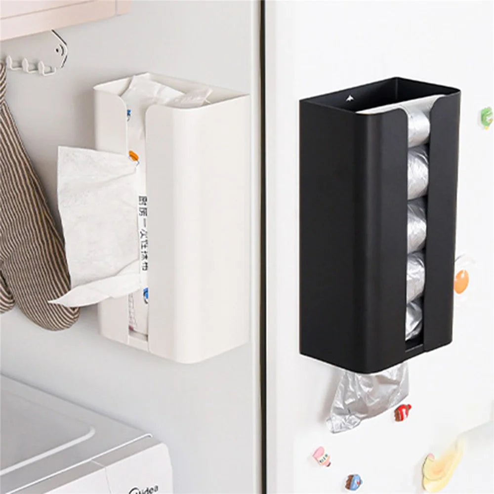 No Drilling Carbon Steel Storage Box Kitchen Tissue Paper Dispenser Holder - White / Bottom Opening - 5