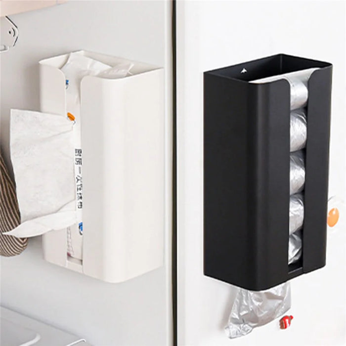 Kitchen Tissue Paper Dispenser Magnetic Carbon Steel Storage Box - White / Bottom Opening - 6