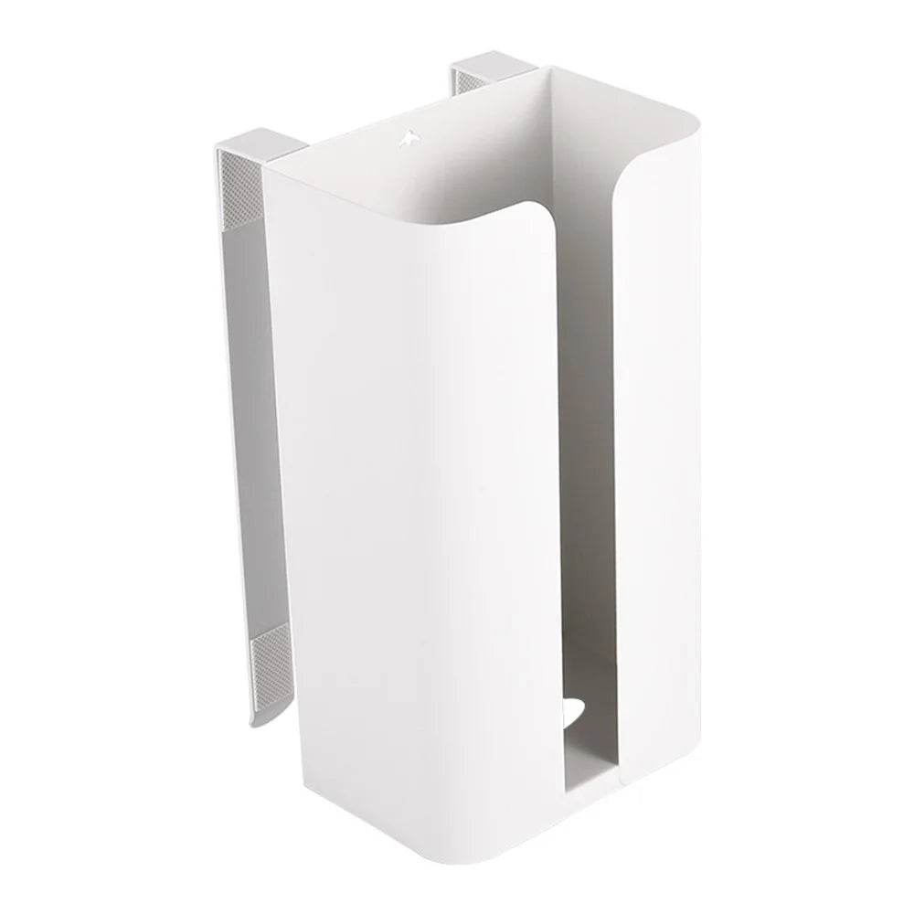 Cabinet Door Hanging Tissue Dispenser Box Carbon Steel Tissue Paper Storage Rack - White with Bottom Opening - 1