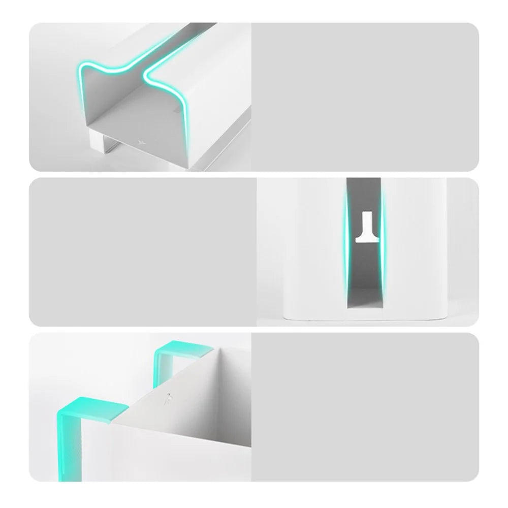 Cabinet Door Hanging Tissue Dispenser Box Carbon Steel Tissue Paper Storage Rack - White with Bottom Opening - 3
