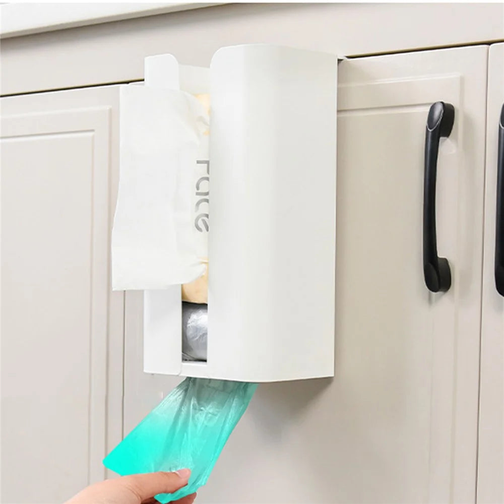 Cabinet Door Hanging Tissue Dispenser Box Carbon Steel Tissue Paper Storage Rack - White with Bottom Opening - 7
