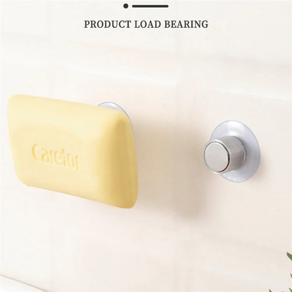 Suction Cup Wall-Mounted Soap Rack Stainless Steel Magnetic Soap Holder Drain Rack - Cone Shape - 2