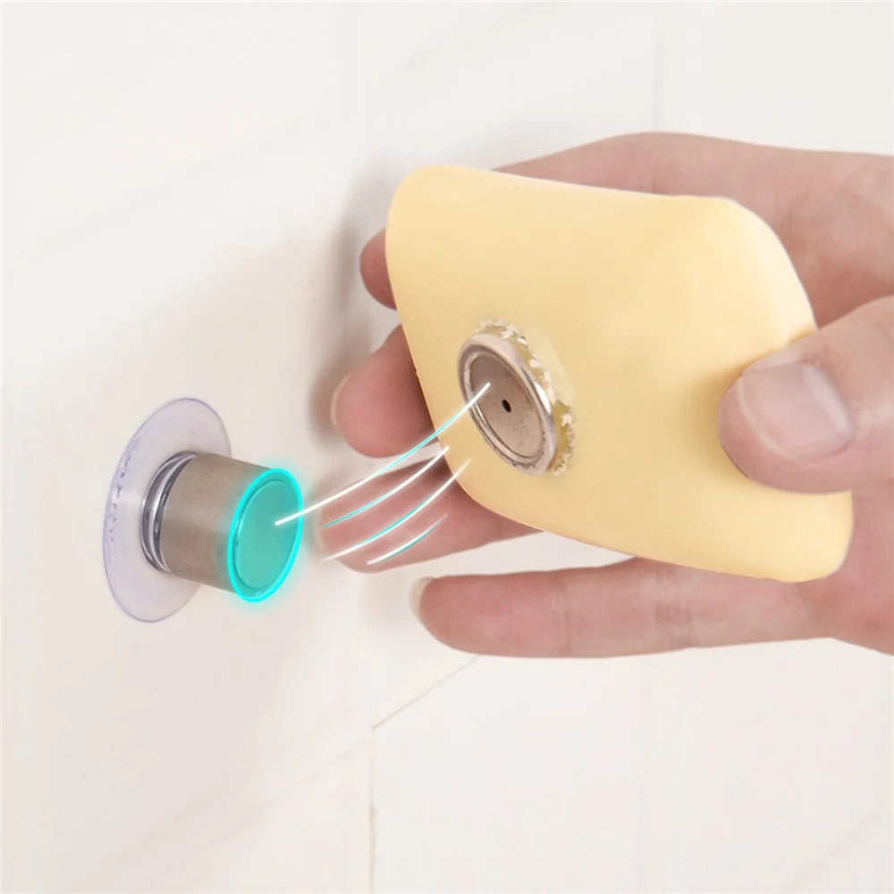 Suction Cup Wall-Mounted Soap Rack Stainless Steel Magnetic Soap Holder Drain Rack - Cone Shape - 3