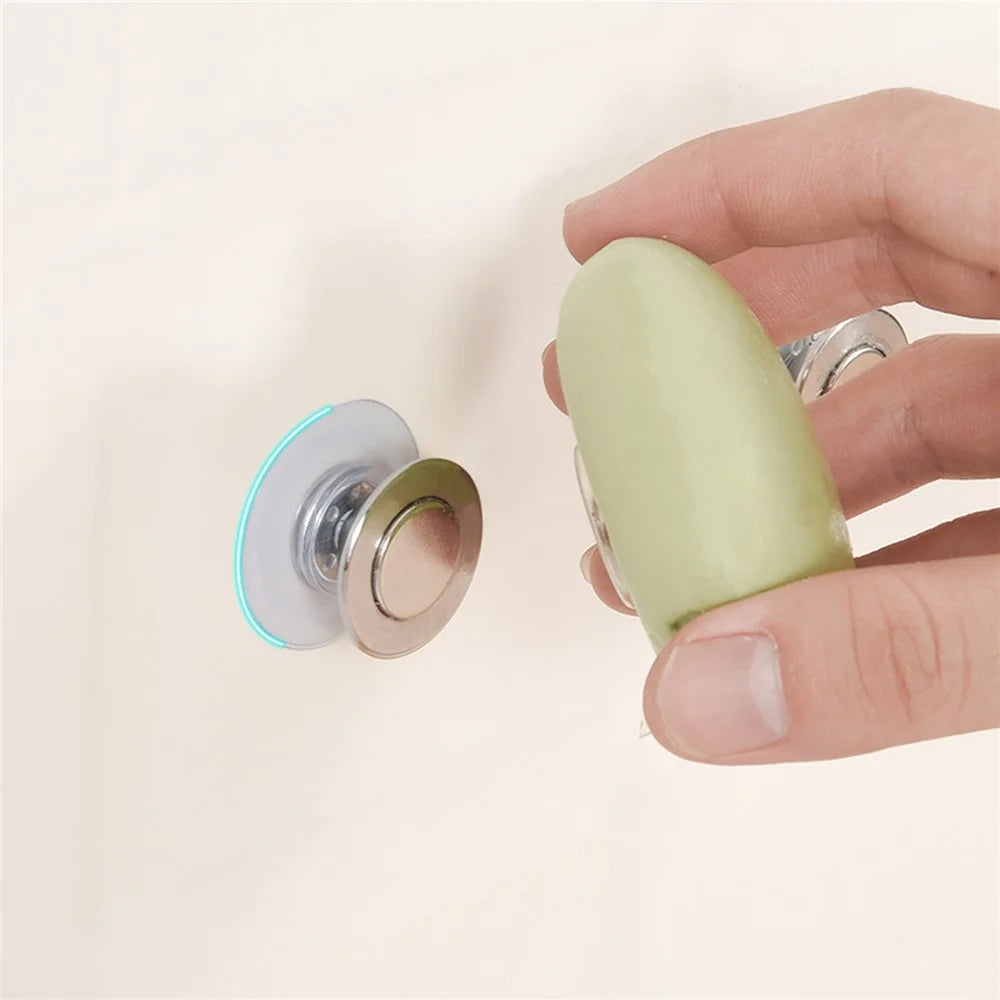 Suction Cup Wall-Mounted Soap Rack Stainless Steel Magnetic Soap Holder Drain Rack - Cone Shape - 5
