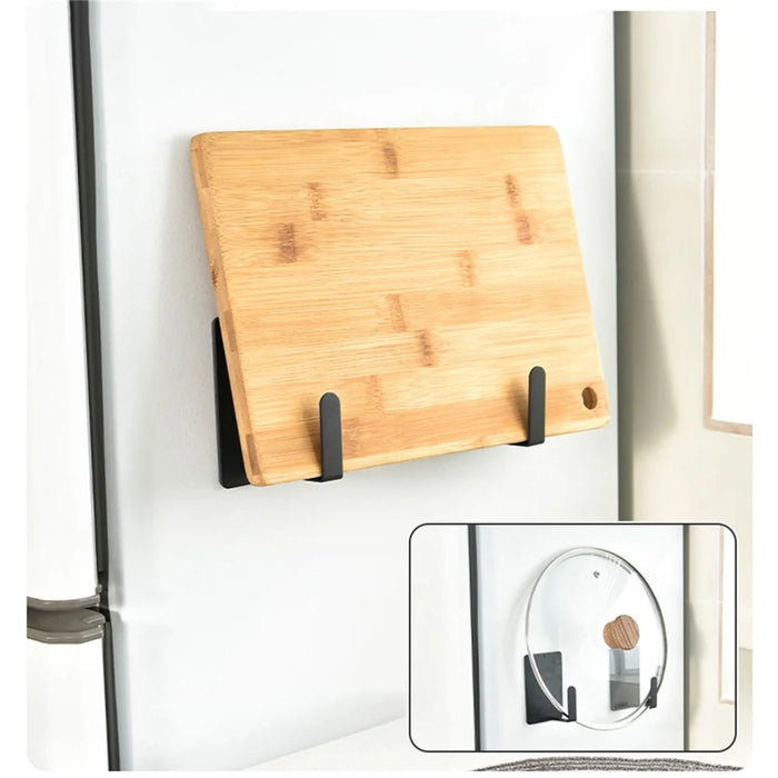 2Pcs Kitchen Refrigerator Magnetic Hook Carbon Steel Hanging Hook - Black - 2