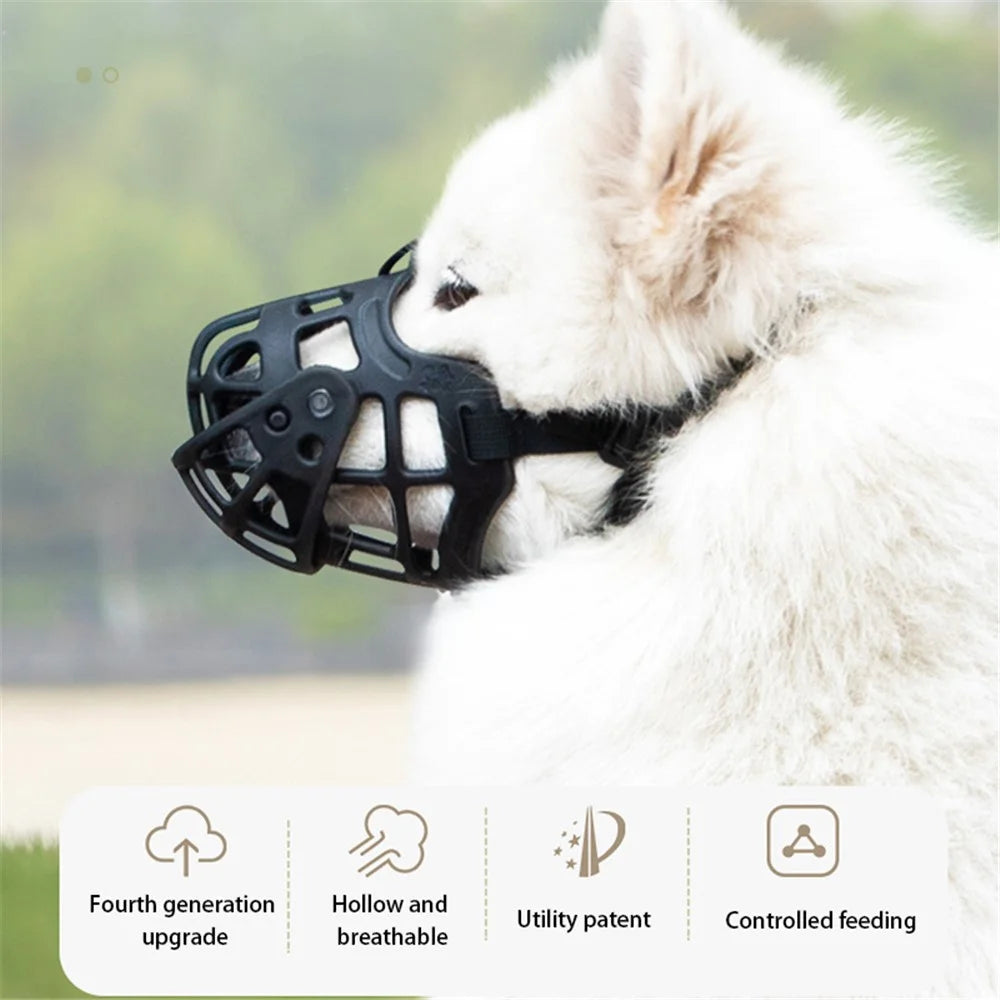 Adjustable Anti-bite Soft Silicone Dog Muzzle Pet Gift Dog Anti-barking Mouth Cover, Size M - Black - 2