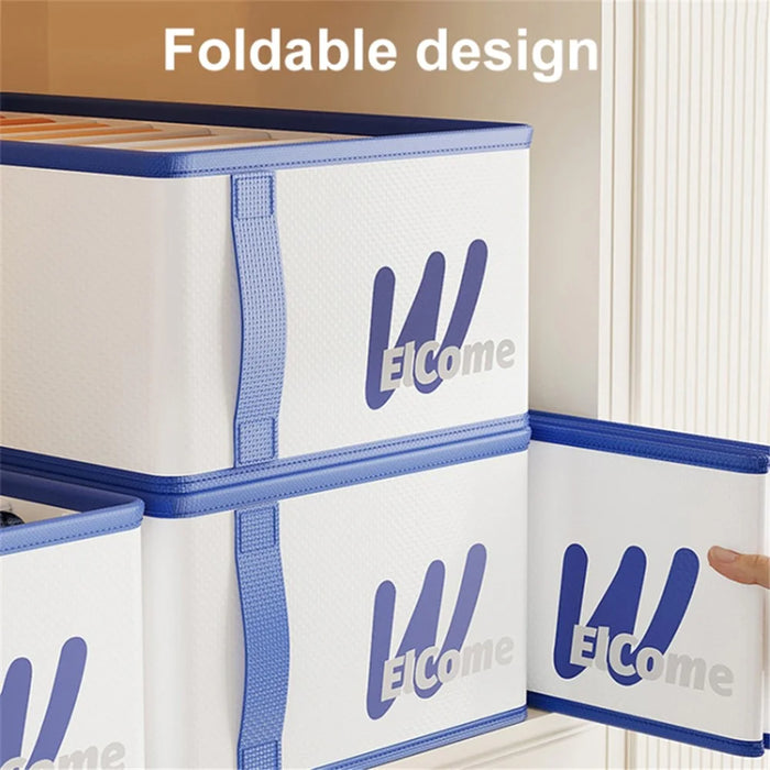 Large 7 Compartments Foldable PE+PP Wardrobe Clothes Organizer Moisture-proof Pants Storage Box - White - 4