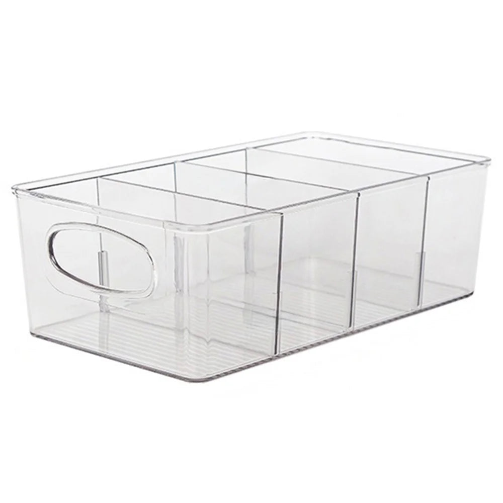 TY-0924 Clear PET Tea Bag Organizer Divided Storage Container Bin for Kitchen Cabinet, Countertop, Pantry - 1
