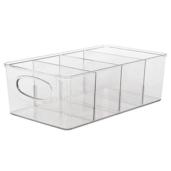 TY-0924 Clear PET Tea Bag Organizer Divided Storage Container Bin for Kitchen Cabinet, Countertop, Pantry - 1