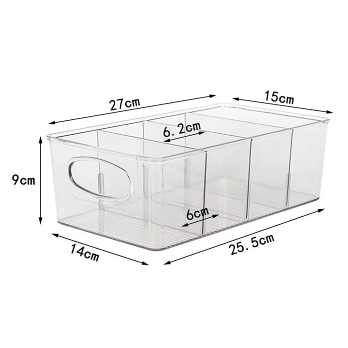 TY-0924 Clear PET Tea Bag Organizer Divided Storage Container Bin for Kitchen Cabinet, Countertop, Pantry - 4