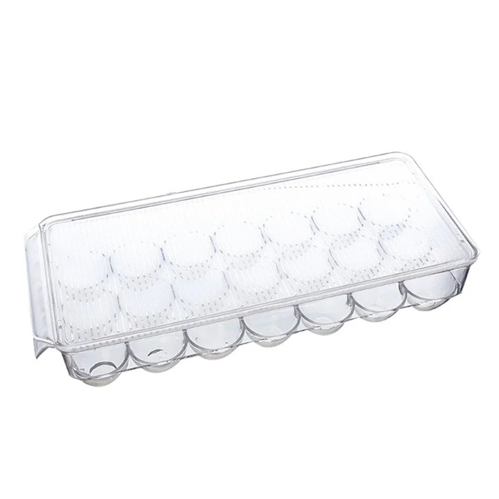 TY-0646 21 Slots Transparent PET Egg Holder Refrigerator Egg Storage Box (BPA Free, No FDA) - 1