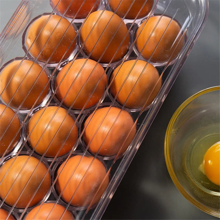 TY-0646 21 Slots Transparent PET Egg Holder Refrigerator Egg Storage Box (BPA Free, No FDA) - 2