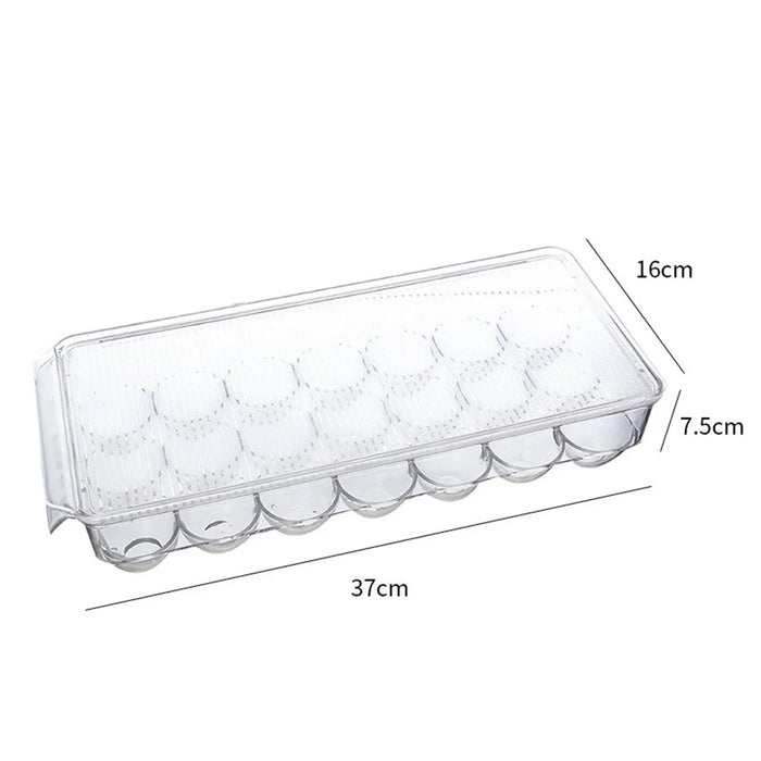 TY-0646 21 Slots Transparent PET Egg Holder Refrigerator Egg Storage Box (BPA Free, No FDA) - 4