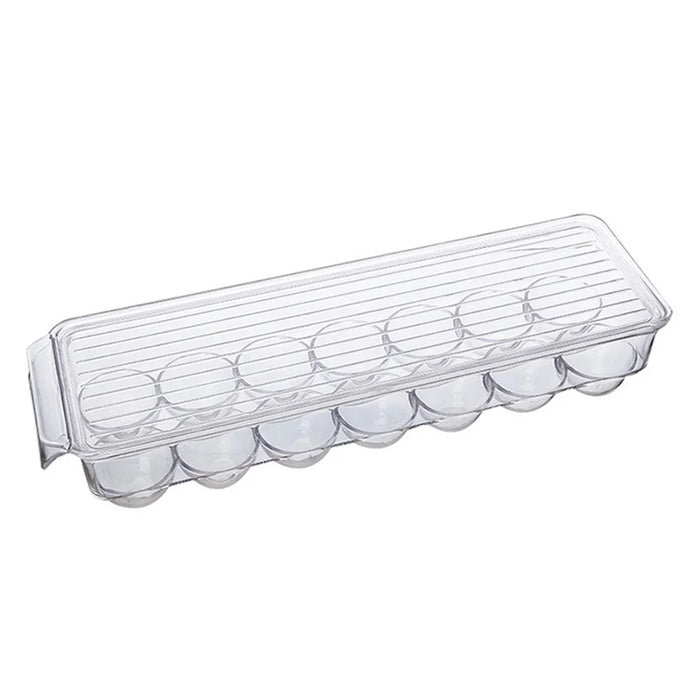TY-0644 14-Slot Egg Container Clear PET Fridge Storage Box Holder (No FDA Certificate, BPA Free) - 1