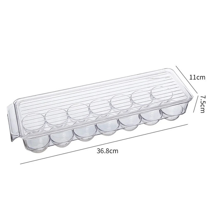 TY-0644 14-Slot Egg Container Clear PET Fridge Storage Box Holder (No FDA Certificate, BPA Free) - 4