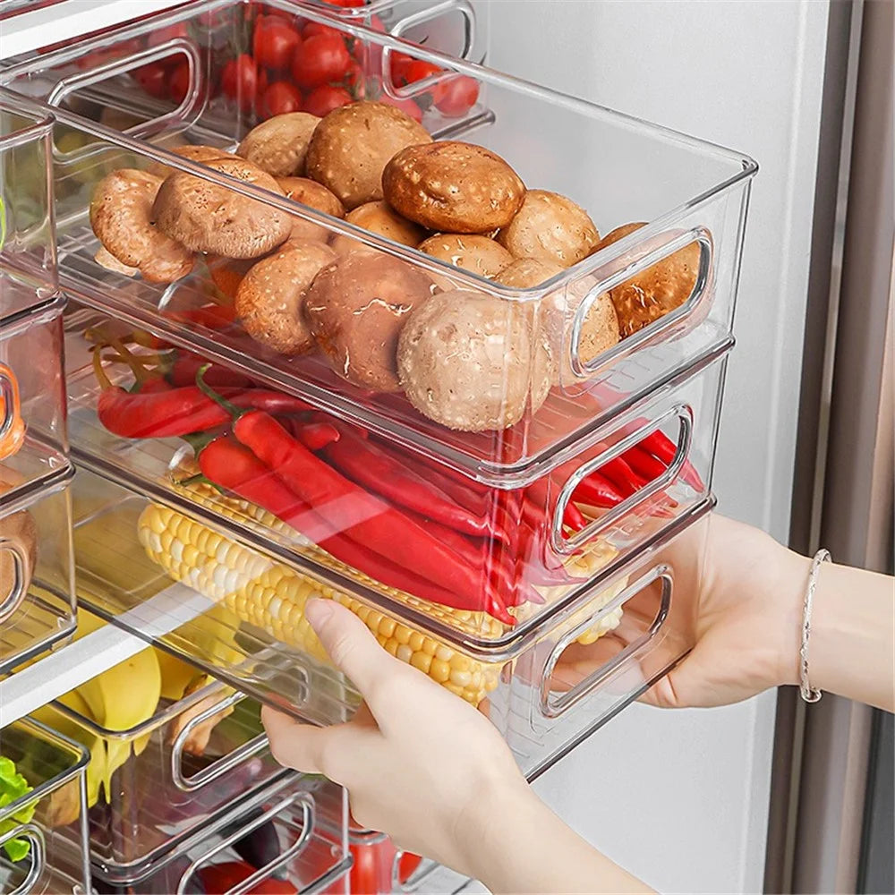TY-9047 Fridge Food Storage Container Refrigerator Organizer Clear PET Box (BPA-Free, No FDA), Size: S - 4