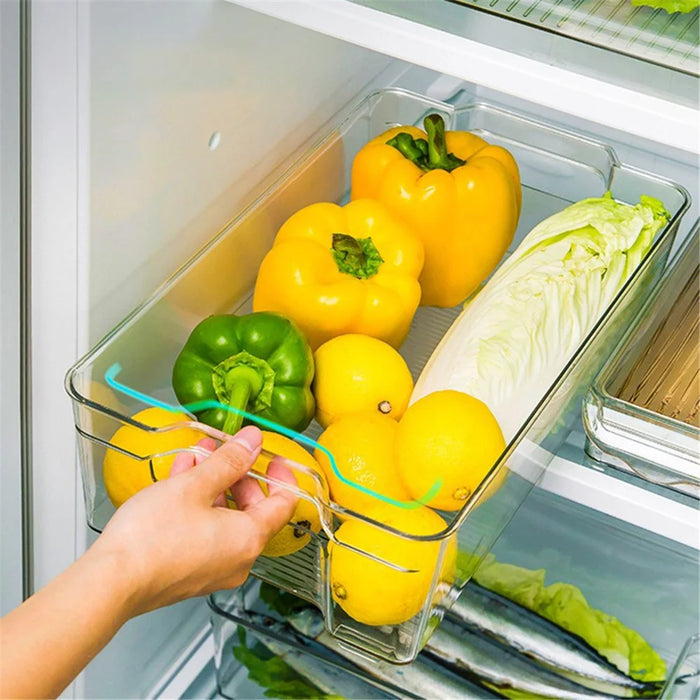 TY-0640 Kitchen Storage Box with Handle Clear Refrigerator Food Organizer, Size L (BPA Free, No FDA) - 2