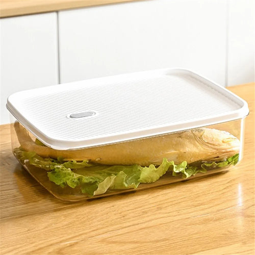 TY-59366 4250ml Fridge Organizer Food Storage Container Clear PET Box (BPA-Free, No FDA), Size L / Low Type - 1