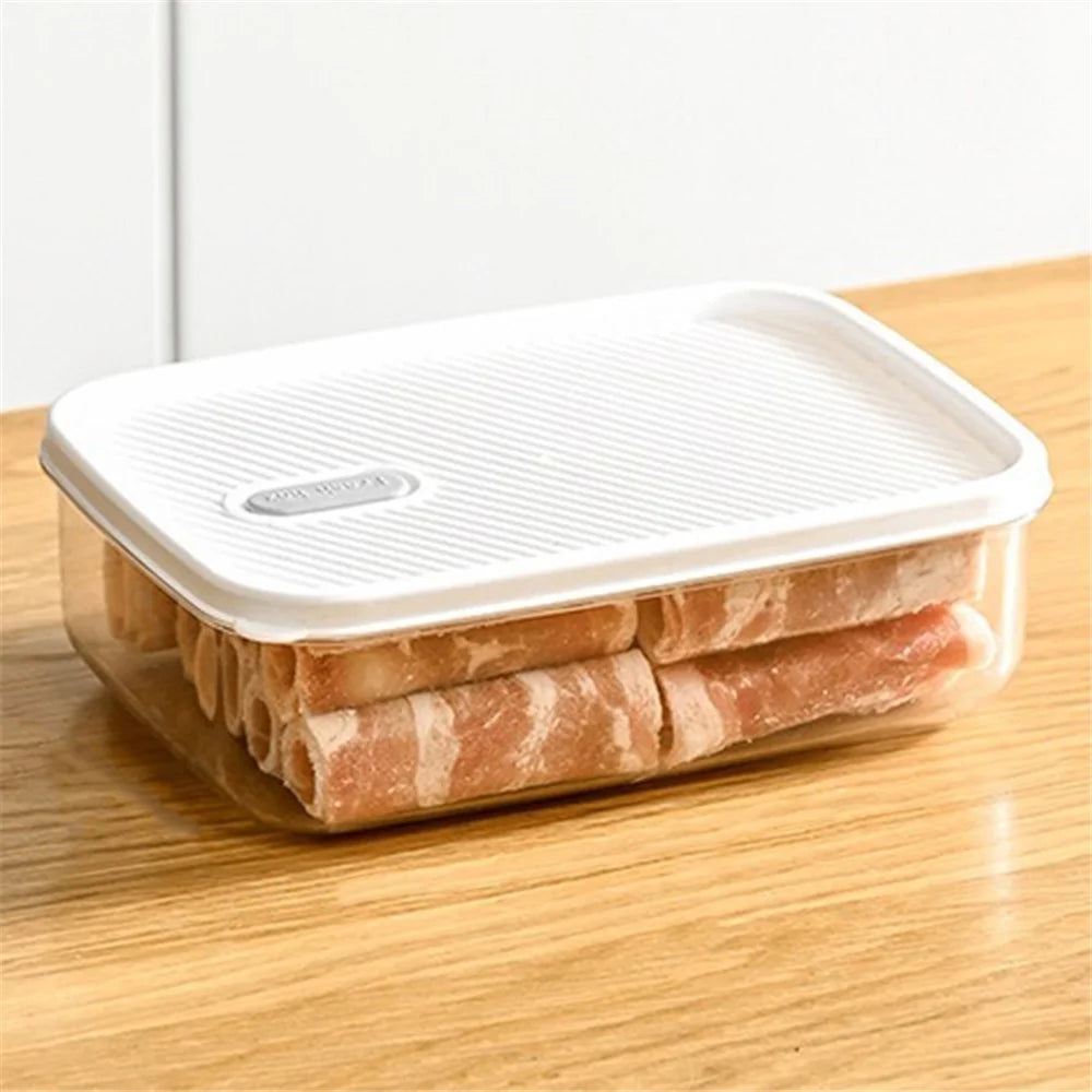 TY-59364 Refrigerator Food Organizer Storage Box with Lid Transparent PE+PET Container (BPA Free, No FDA) - 1