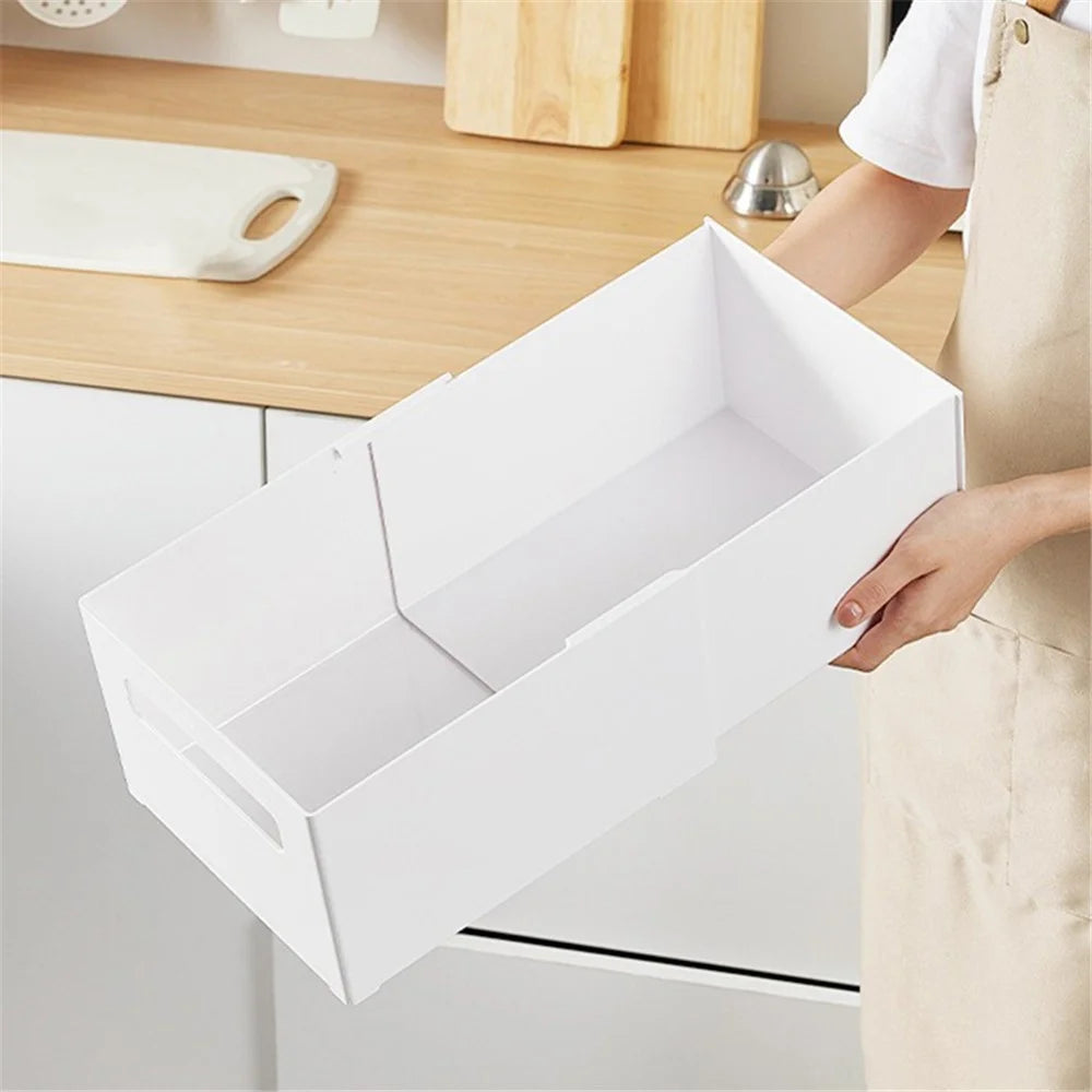 TY-32014 Handle Drip Design PS Retractable Organizer Bin Kitchen Storage Box for Closet - 2