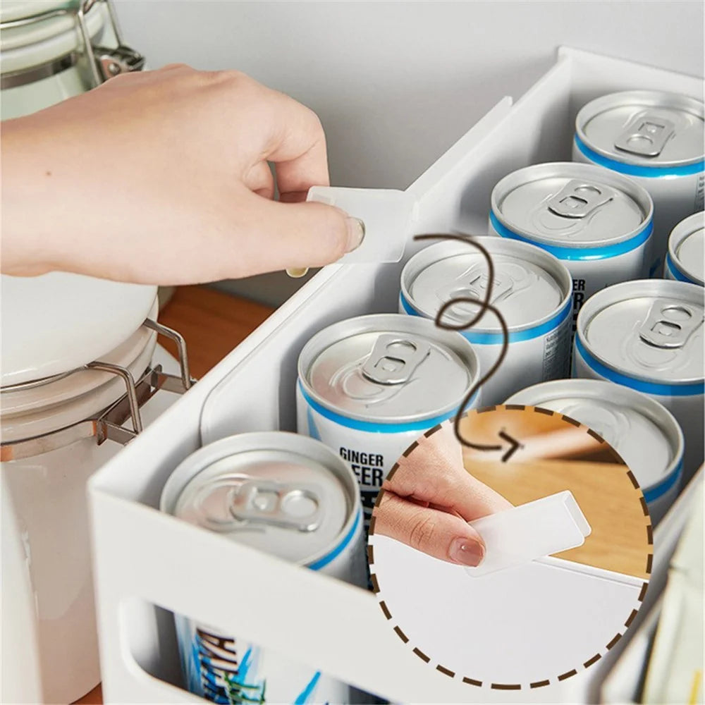 TY-32014 Handle Drip Design PS Retractable Organizer Bin Kitchen Storage Box for Closet - 3