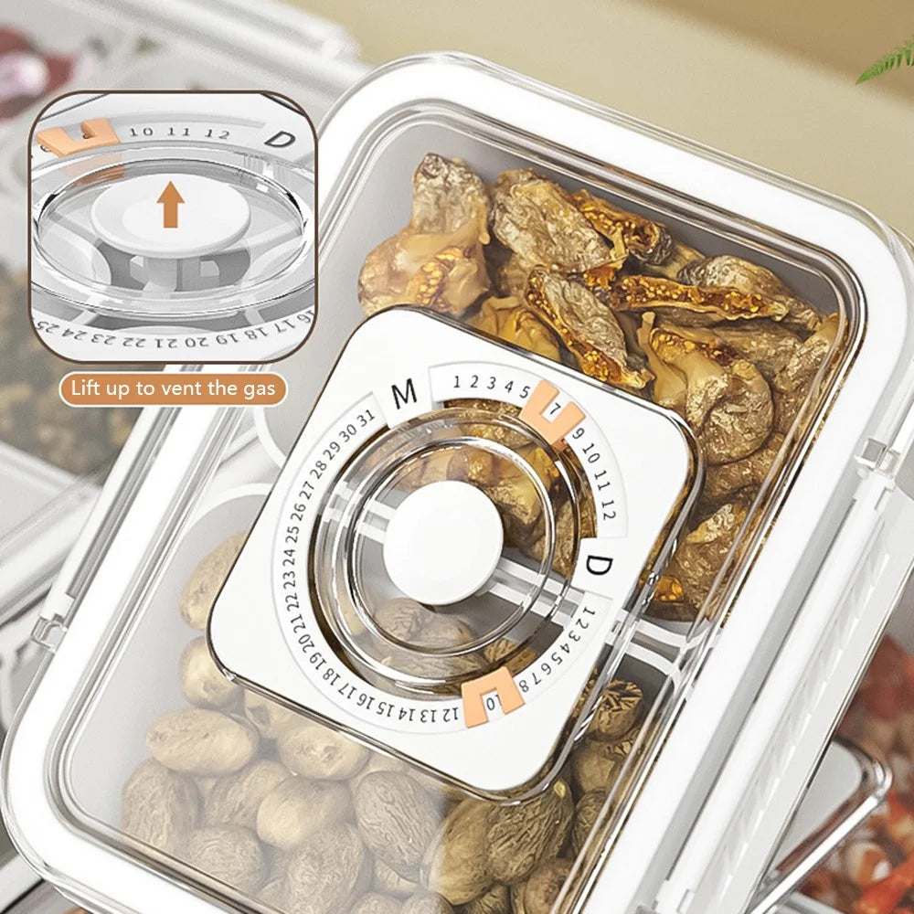 TY-90022 Airtight Food Storage Box with Timer PET+PP Spices Container, Size S (BPA-Free, No FDA) - 5