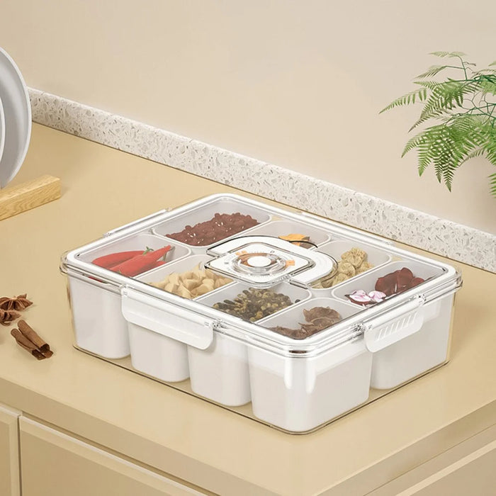 TY-90020 8 Grids Kitchen Spice PET+PP Storage Box with Date Mark Function, Size: L (BPA-Free, No FDA) - 2
