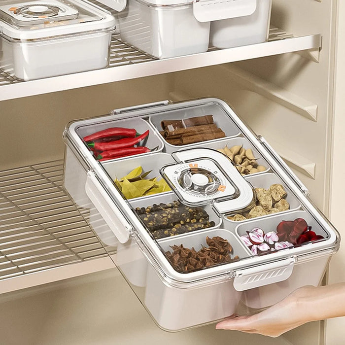 TY-90020 8 Grids Kitchen Spice PET+PP Storage Box with Date Mark Function, Size: L (BPA-Free, No FDA) - 7