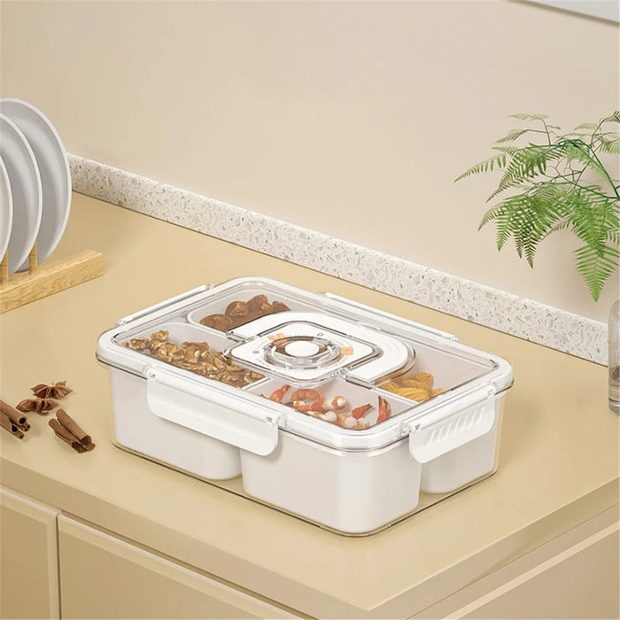 TY-90021 Airtight Food Storage Box with Timer 4 Grids Crisper Container (BPA-Free, NO FDA) - 2