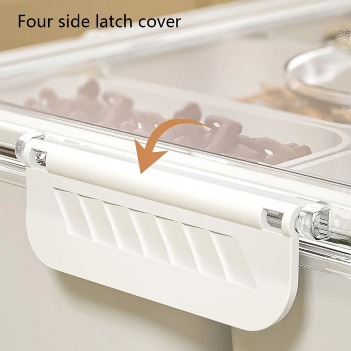 TY-90021 Airtight Food Storage Box with Timer 4 Grids Crisper Container (BPA-Free, NO FDA) - 5