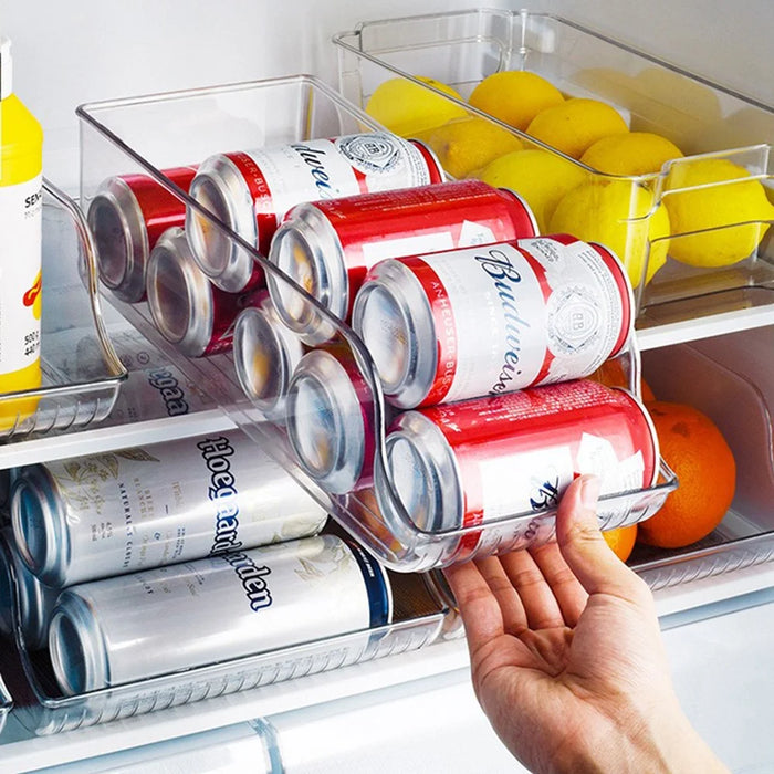 TY-9046 Refrigerator Beverage Can Storage Box Transparent PET Container (BPA Free, No FDA) - 2