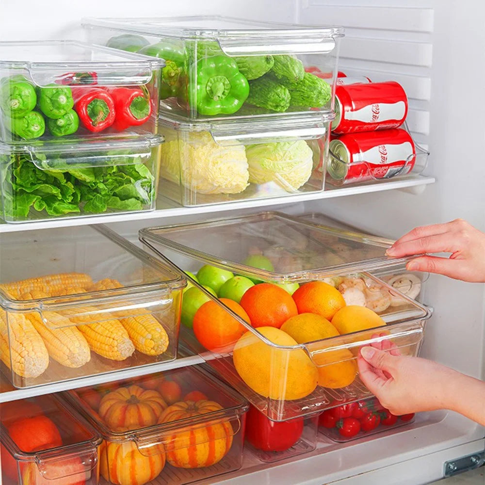 TY-9067 Airtight Fruit Storage Container for Fridge with Lids Refrigerator Organizer Box (BPA-Free, NO FDA) - 4