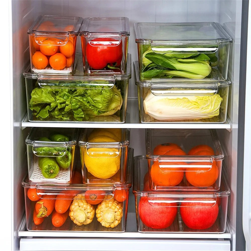 TY-9067 Airtight Fruit Storage Container for Fridge with Lids Refrigerator Organizer Box (BPA-Free, NO FDA) - 7