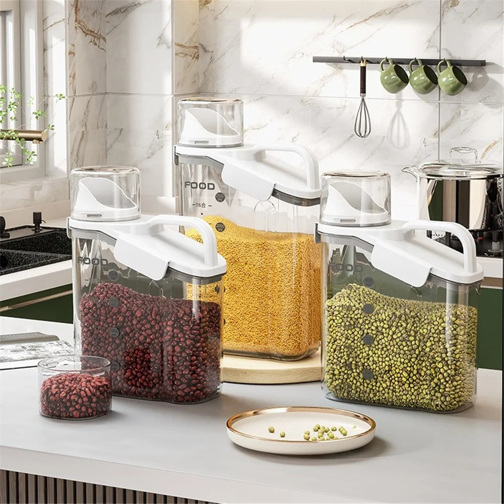 TY-29003 Sealed Transparent Food Storage Box Kitchen Grains Organizer, Size S (BPA Free, No FDA) - White - 5