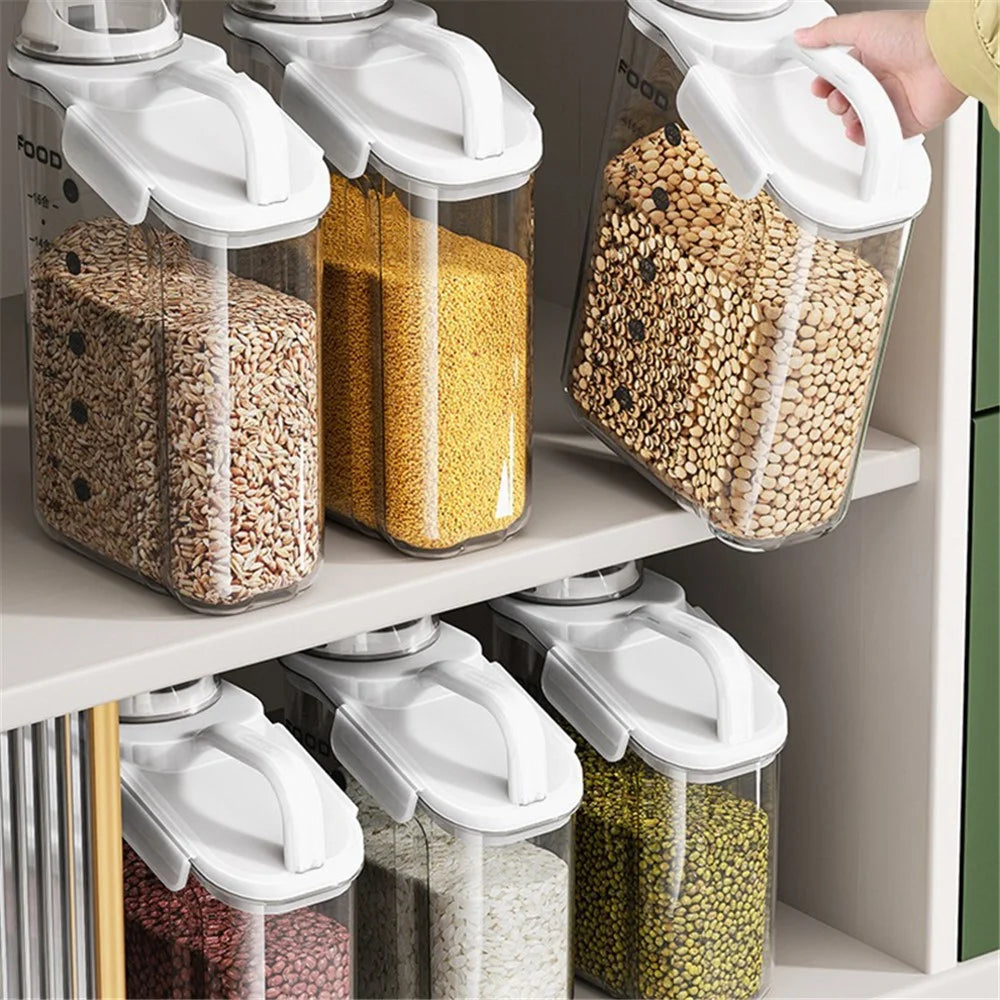 TY-29003 Sealed Transparent Food Storage Box Kitchen Grains Organizer, Size S (BPA Free, No FDA) - White - 6