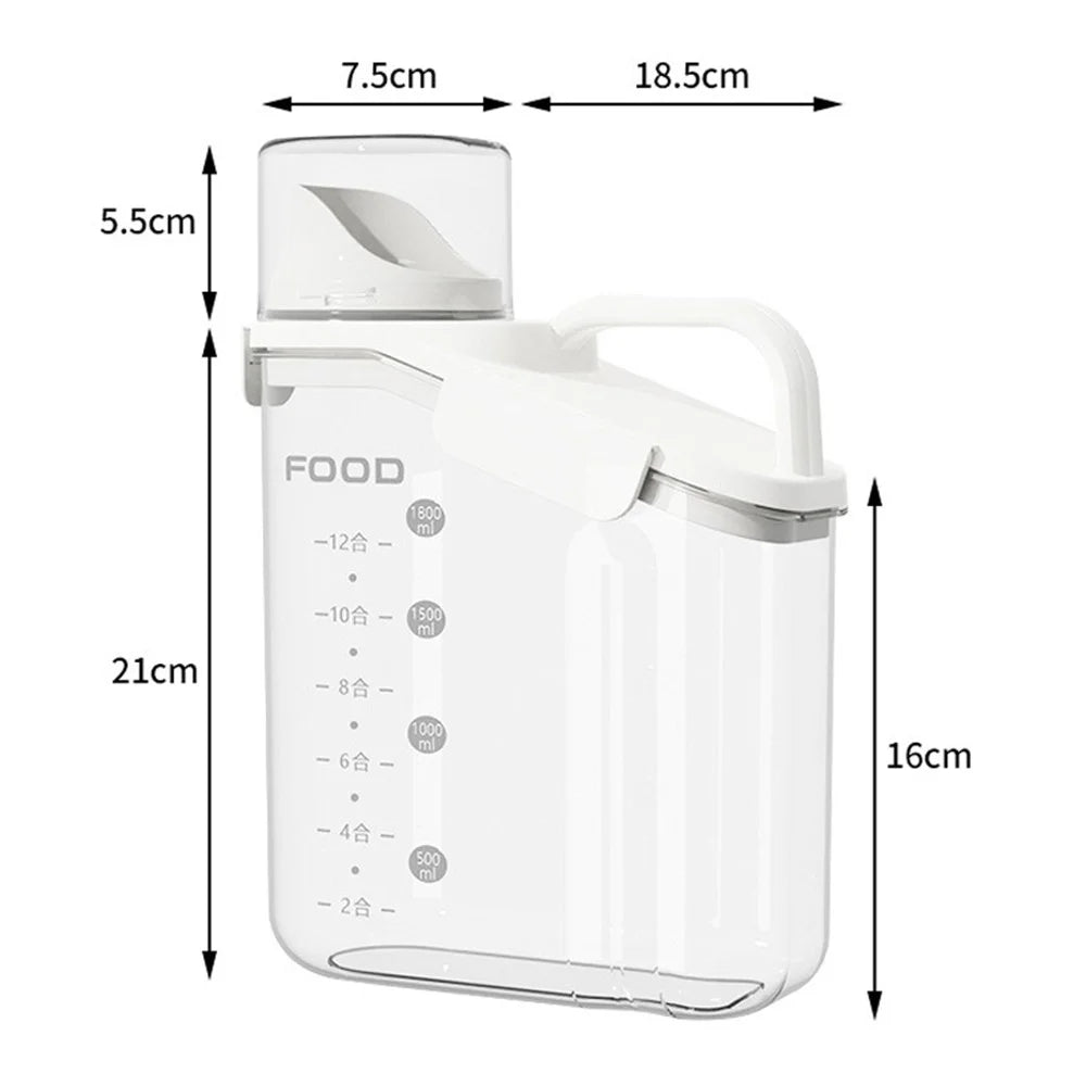 TY-29003 Sealed Transparent Food Storage Box Kitchen Grains Organizer, Size S (BPA Free, No FDA) - White - 7