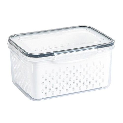 TY-30003 3300ML Kitchen Refrigerator Food Storage Box Clear PP Container with Basket (BPA-Free, No FDA) - 1