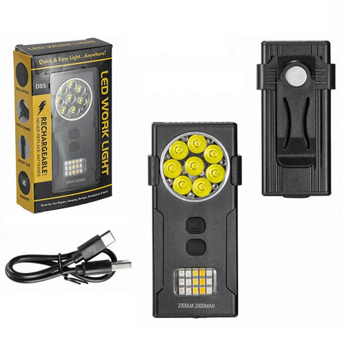 D85 Magnetic 2000 Lumens Mini Keychain Work Light Flashing Warning Lamp with Detachable Clip - 1