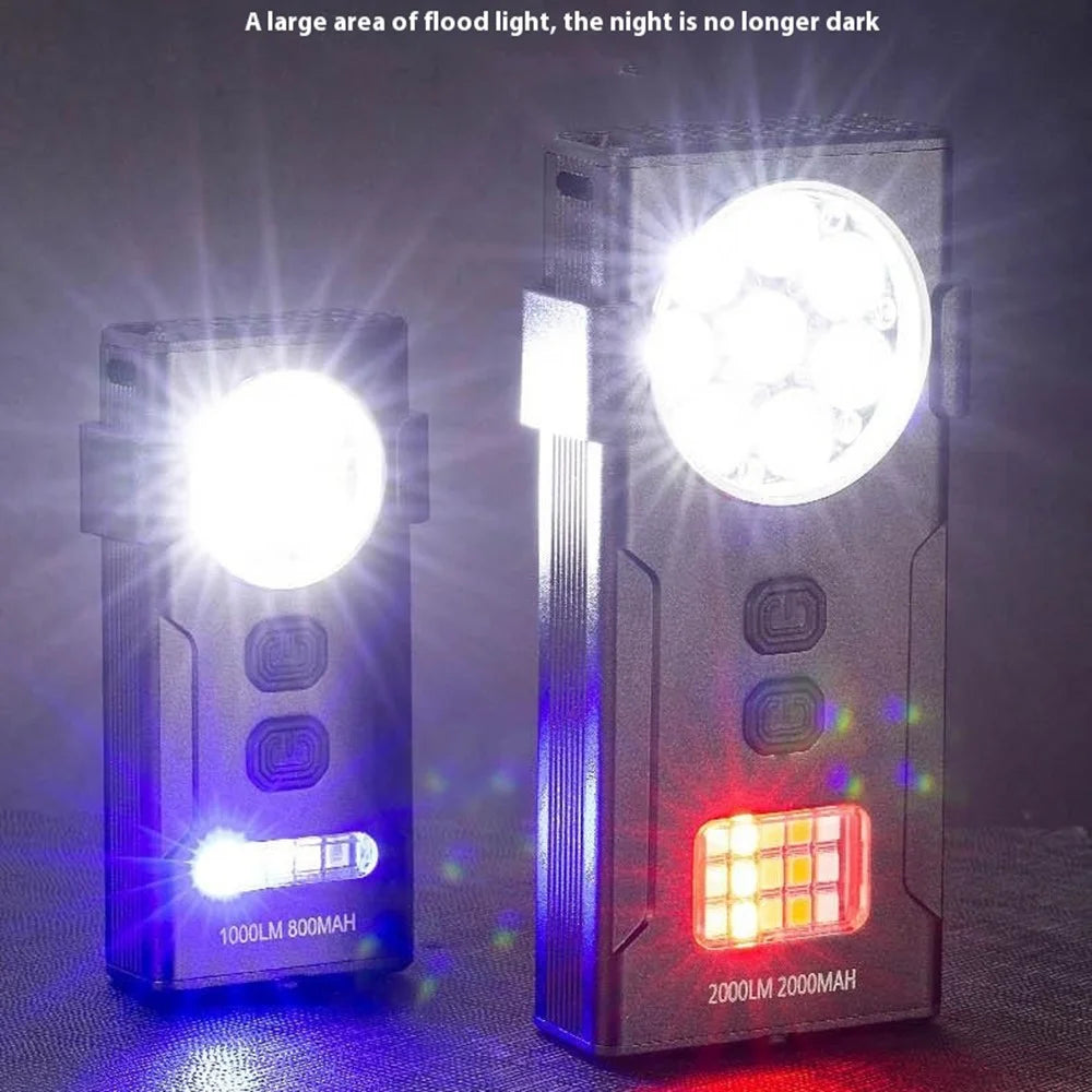 D85 Magnetic 2000 Lumens Mini Keychain Work Light Flashing Warning Lamp with Detachable Clip - 4
