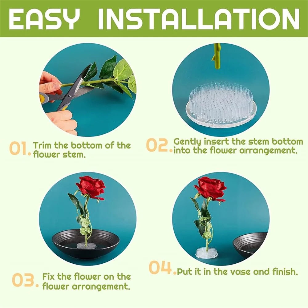 Flower Arranger Transparent Plastic Flower Arrangement Holder with 3 Suction Cups - 4