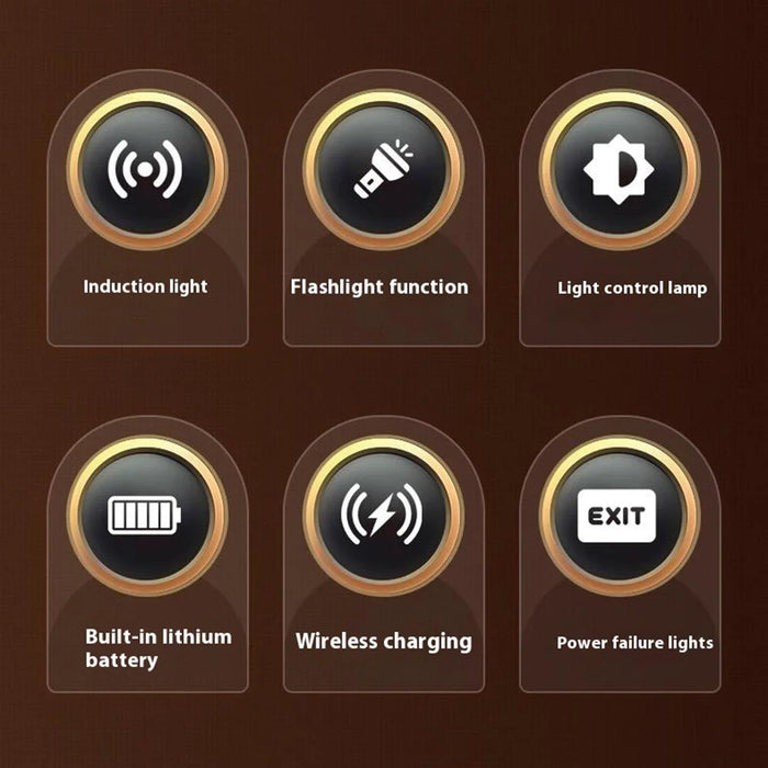 Smart LED Night Light EU Plug Motion Sensor Rechargeable Emergency Lamp Portable Flashlight Dimmable - 2