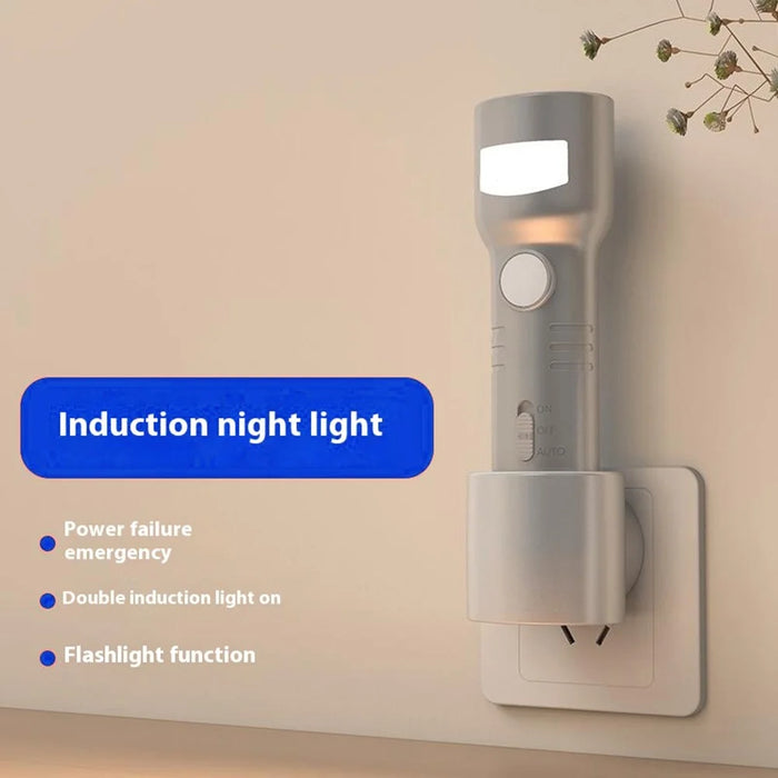 Smart LED Night Light EU Plug Motion Sensor Rechargeable Emergency Lamp Portable Flashlight Dimmable - 3