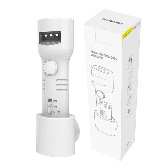 Smart LED Night Light EU Plug Motion Sensor Rechargeable Emergency Lamp Portable Flashlight Dimmable - 7