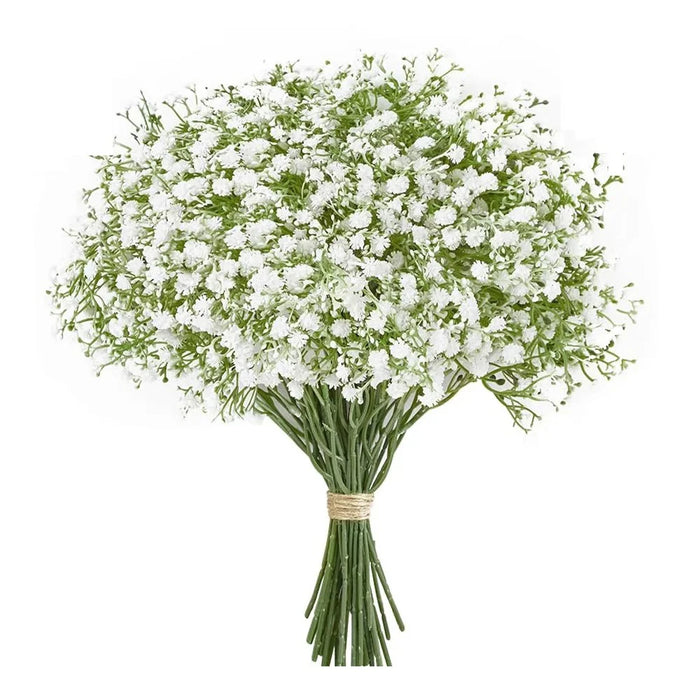 10Pcs Artificial Plastic Babys Breath Flower Stems Photography Props Arrangements Wedding Decor - 2